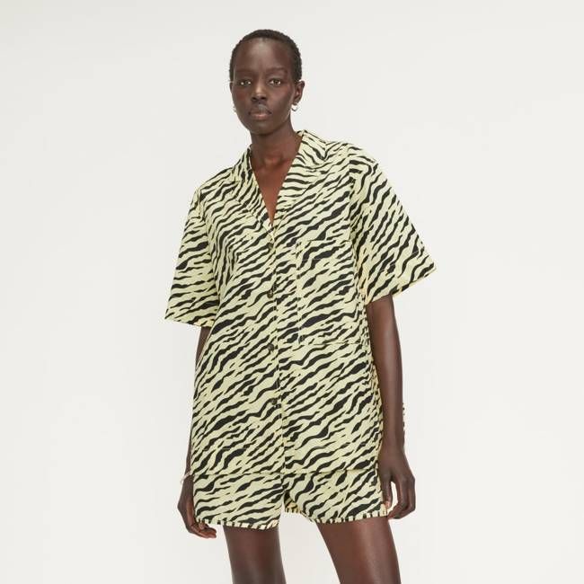 The Poplin Shirt | Pale Yellow Tiger Stripe