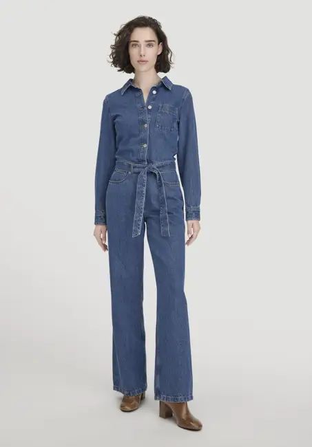 Wide-leg jeans overall made from organic cotton with TENCEL™ Lyocell
