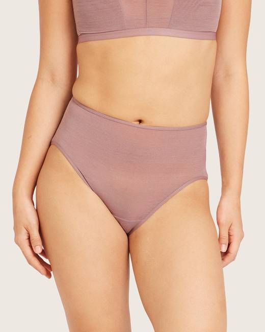 FreeMesh High-Cut Full Briefs - Mauve