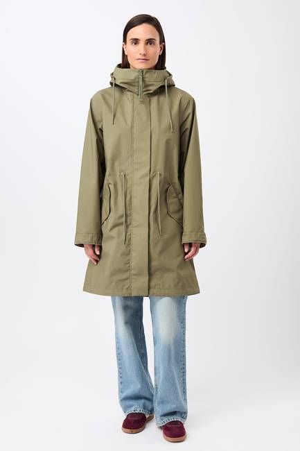 Langer Parka mit Leistentasche (Stone Moss)