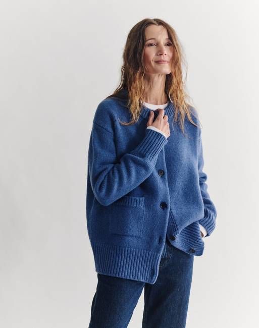 The Oversize Cardigan - Nordic Blue
