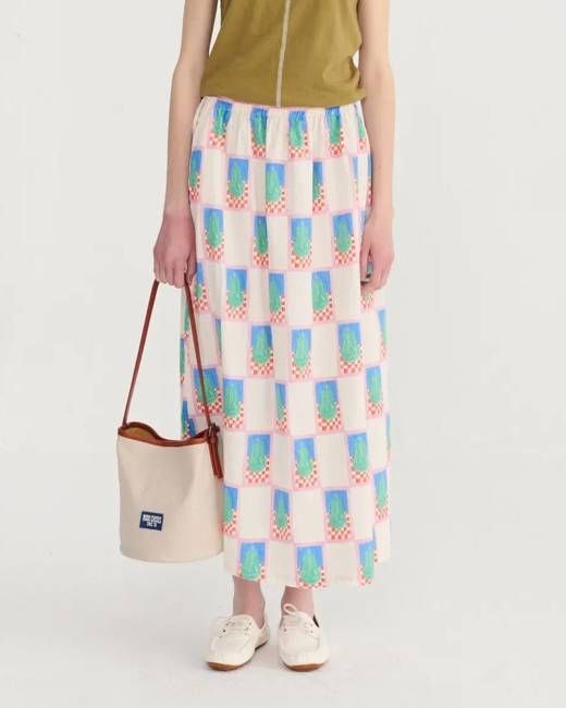 Bobo Choses Pear Pattern Evasé Skirt