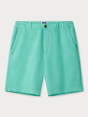 Men's Sea Green Burrow Linen Shorts