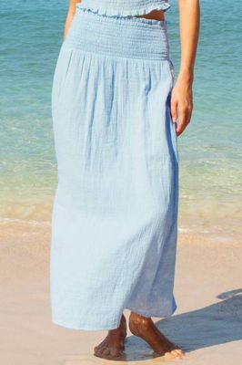 Brady Organic Cotton Cheesecloth Skirt | Sky Blue