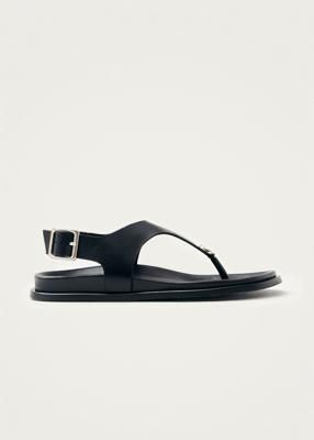 Harbor Black Leather Sandals