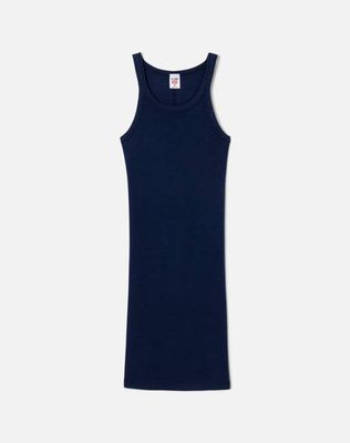 Ribbed Tank Mini Dress - Vintage Navy