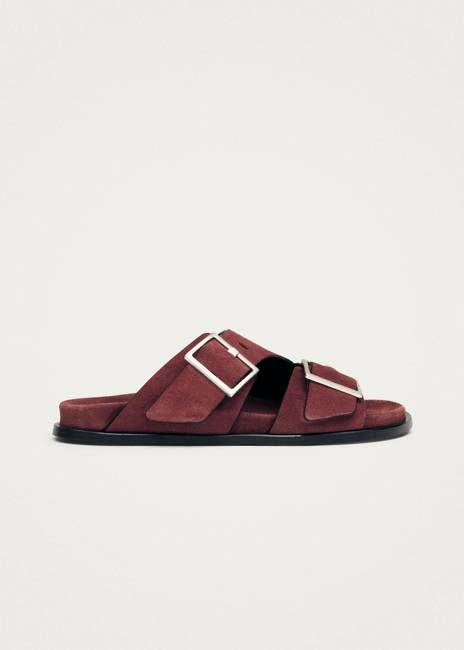 Alba Suede Burgundy Leather Sandals
