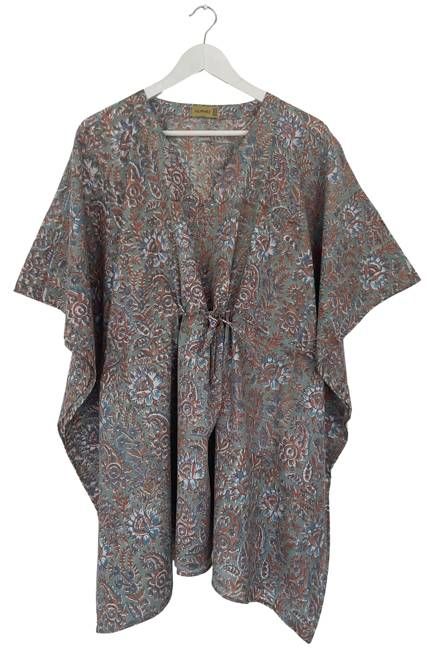 NEW! Block print Kaftan Short No.80