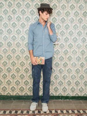 JEANS CARGO DE HOMBRE WOLF DARK BLUE