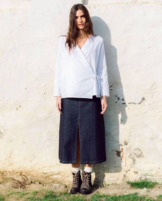 Shelby Organic Cotton Denim Skirt In Indigo