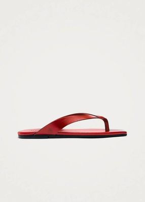 Ola Rift Red Leather Sandals