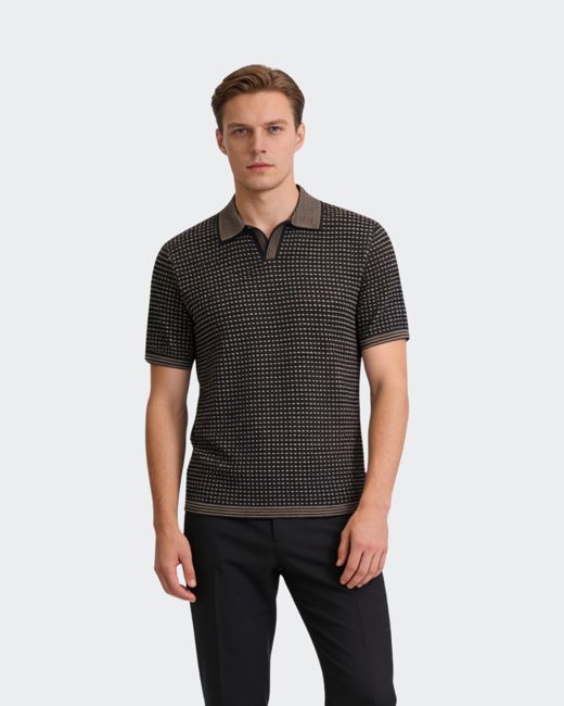 Olive Cotton Johnny Collar Polo