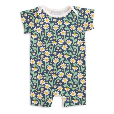 Summer Romper - Bold Daisies Navy