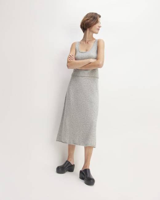 The Cozy-Stretch Skirt | Heathered Grey