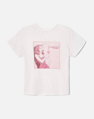 Classic "Drink Wine" Tee - Vintage White