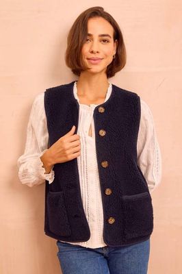 Borg Wool Blend Gilet | Navy