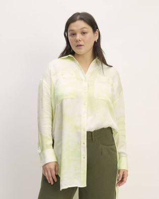 The Everlane x Marques' Almeida Satin Tie-Dye Shirt | Seafoam Tie-Dye