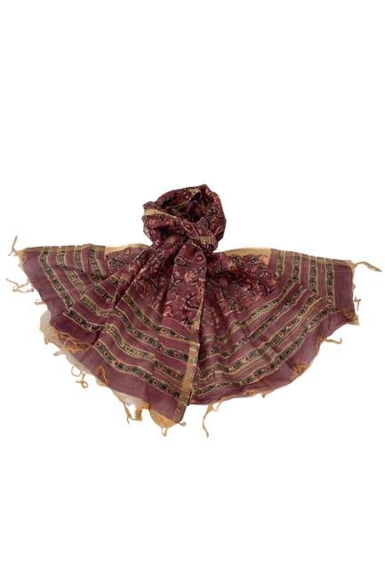 Chanderi Silk Cotton Blockprint Stole No. 12 Jodhpur Edit