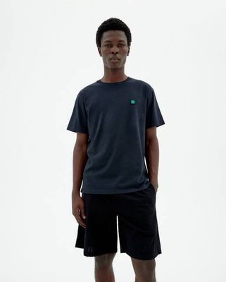 Navy t-shirt back green sun