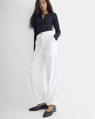 Patch Pocket Ballon Pant in Buttersoft | White