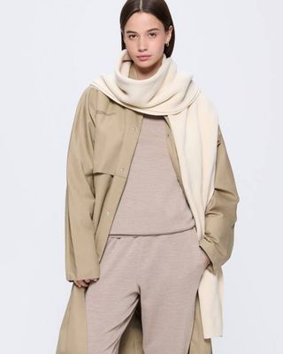 Archive Recycled Cashmere Scarf—ecru ivory