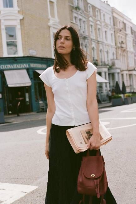 The Bridget Tee | Ivory Regenerative Pointelle