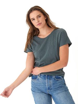 Alycia Textured Slub Jersey Cutout Top