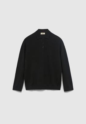 Polo-neck Cut-out Knit Sweater