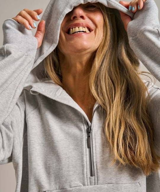 Lea Half Zip Boxy Hoody