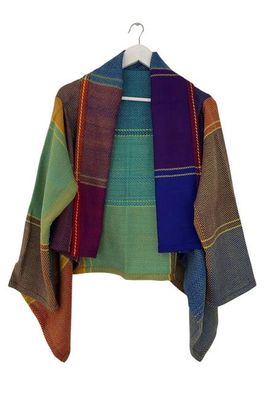 New! Short Cape Coat Joy Plaid No.2