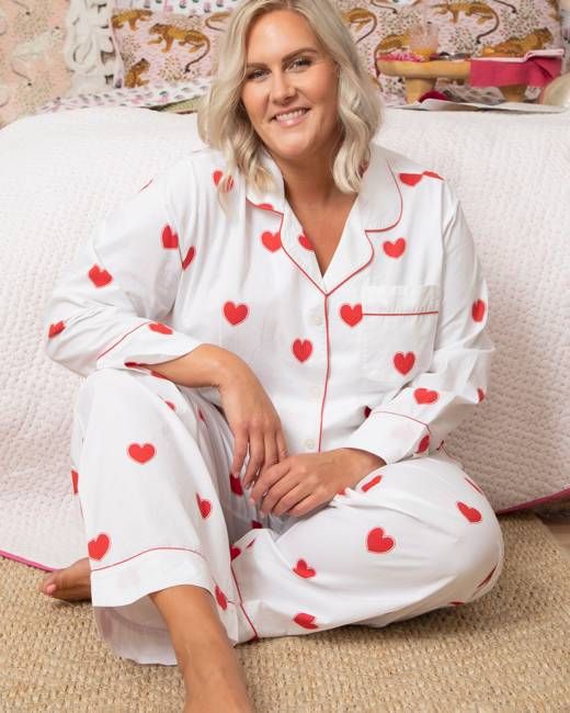 Queen of Hearts - Long PJ Set - Ruby Cloud