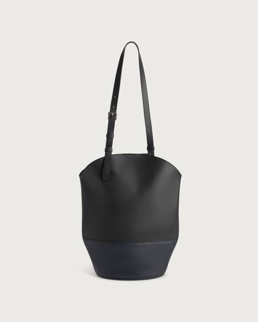 Carolyn black and navy leather handbag