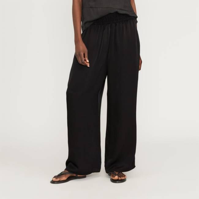 The Satin Pull-On Pant | Black