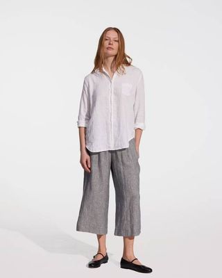 Linen Culottes No.11 in Cooke's Stripe