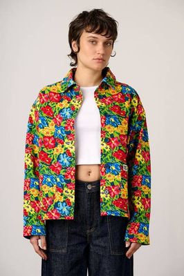 Connie - Cotton Jacket in 80s Scribbled Floral