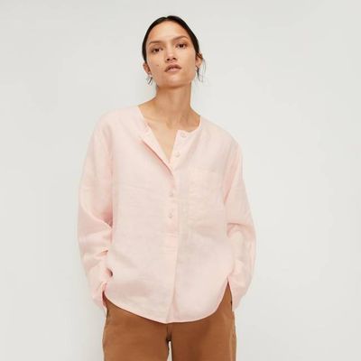 The Linen Popover Shirt | Petal Pink
