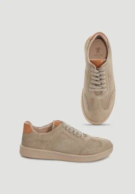 Baseball sneakers made from chrome-free tanned leather