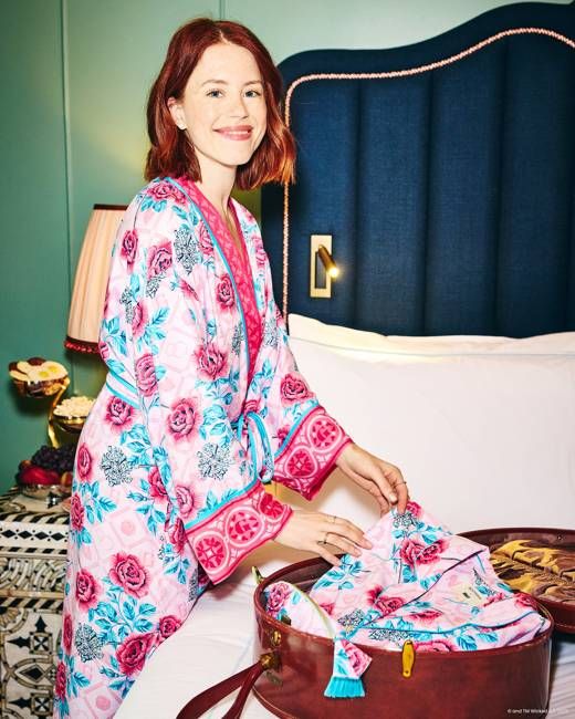Glinda's Garden - Eco Satin Robe - Popular Pink