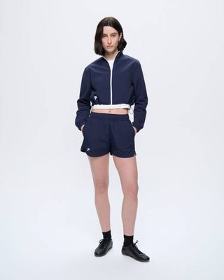 Womens Recycled Nylon Shorts—Granite Navy