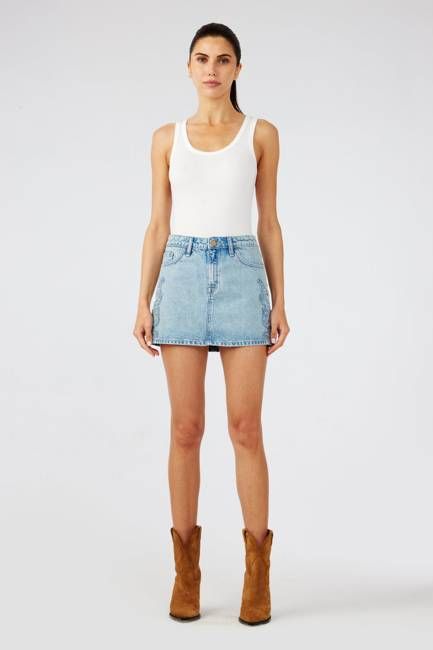 Marie Mini Skirt - Moonwashed Ranchero Indigo