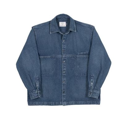 Denim Slant Shirt - Stonewash