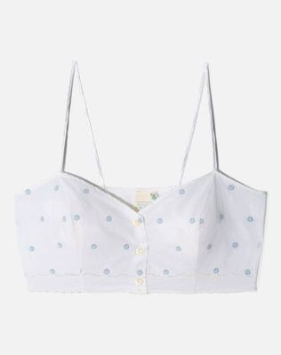 Vintage 80s Cotton Bralette - #1608