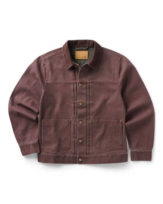 The Ryder Jacket in Burgundy Chipped Canvas