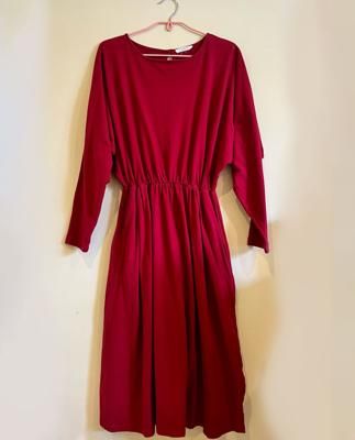 Talita Organic Cotton Dress in Cherry XS