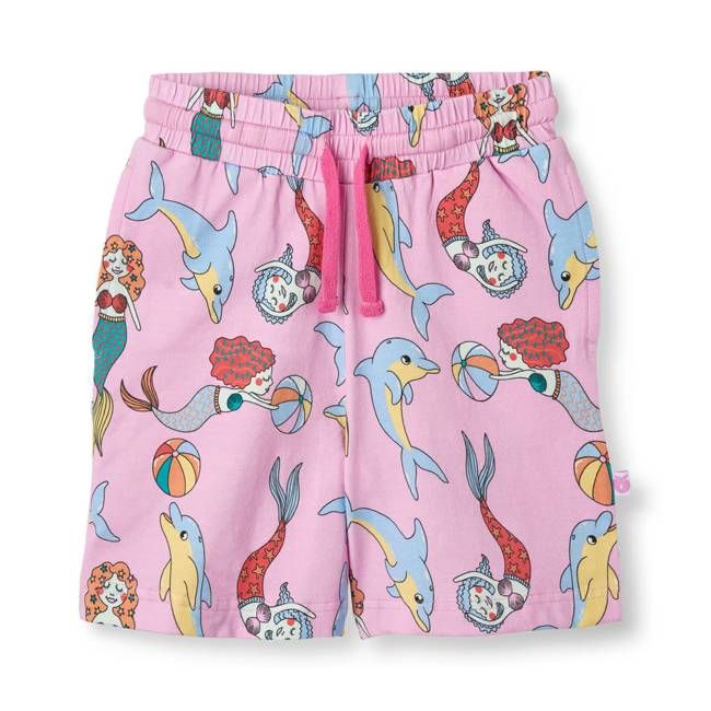 Shorts with mermaids and dolphins