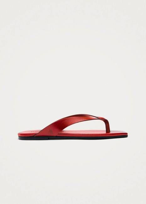 Ola Rift Red Leather Sandals