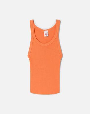 Cropped Ribbed Tank - Cantaloupe