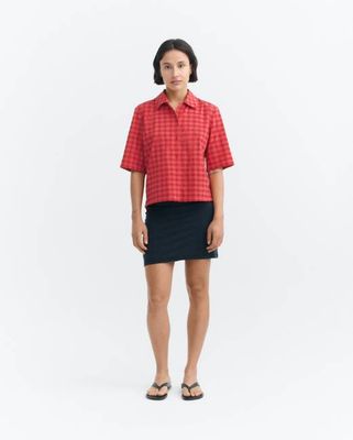 Red seersucker blouse Ane