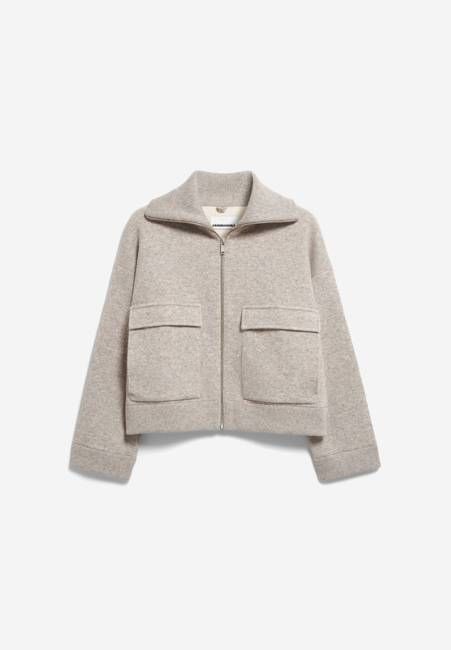 COTTON-WOOL CARDIGAN | dark honey melange