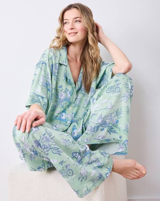 Mermaid Toile - Petite Eco Satin Wildest Dreams Set - Seafoam